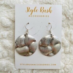 Silver Round Dangle Earrings